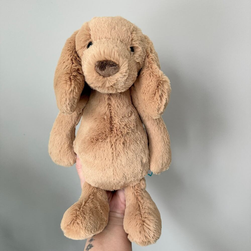 AUTHENTIC Jellycat Bashful Toffee Puppy Medium NWT - Fast Shipping! - Picture 3 of 10